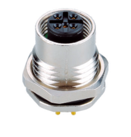 M12 4P  A-CODING 母端 焊線(xiàn)式 前鎖