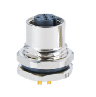 M12 5P  A-CODING 母端 焊線(xiàn)式 前鎖